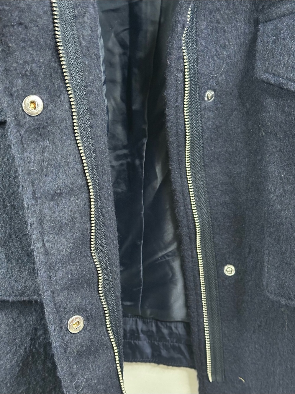 Nine West Dark Navy Utility Peacoat Jacket, size Large - Picture 3 of 7
